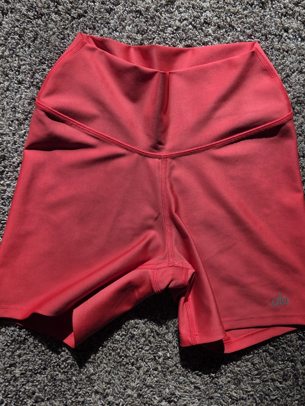 ALO Yoga High-Rise Neon Bike Shorts with Wide Waistband